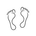 Footprints, Vector, Icon, Outline, Footprint, Imprint, Foot, Man, Part of the body, Abstract, Line, Trace, Leg, Print, Symbol, Bla
